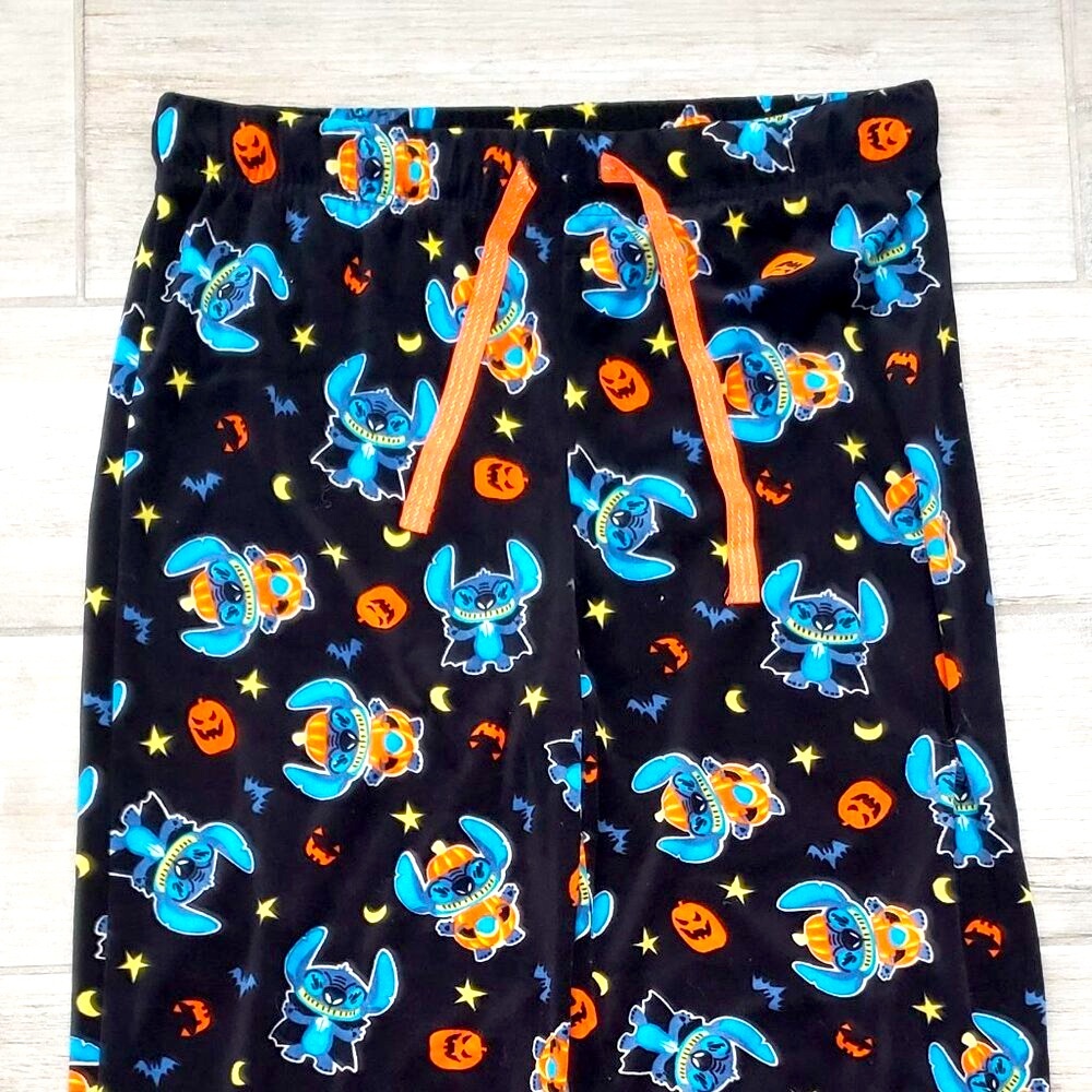 Disney Stitch Halloween Fleece Pajamas Women's Soft Loungewear Jogger Ankle XL - Picture 3 of 7